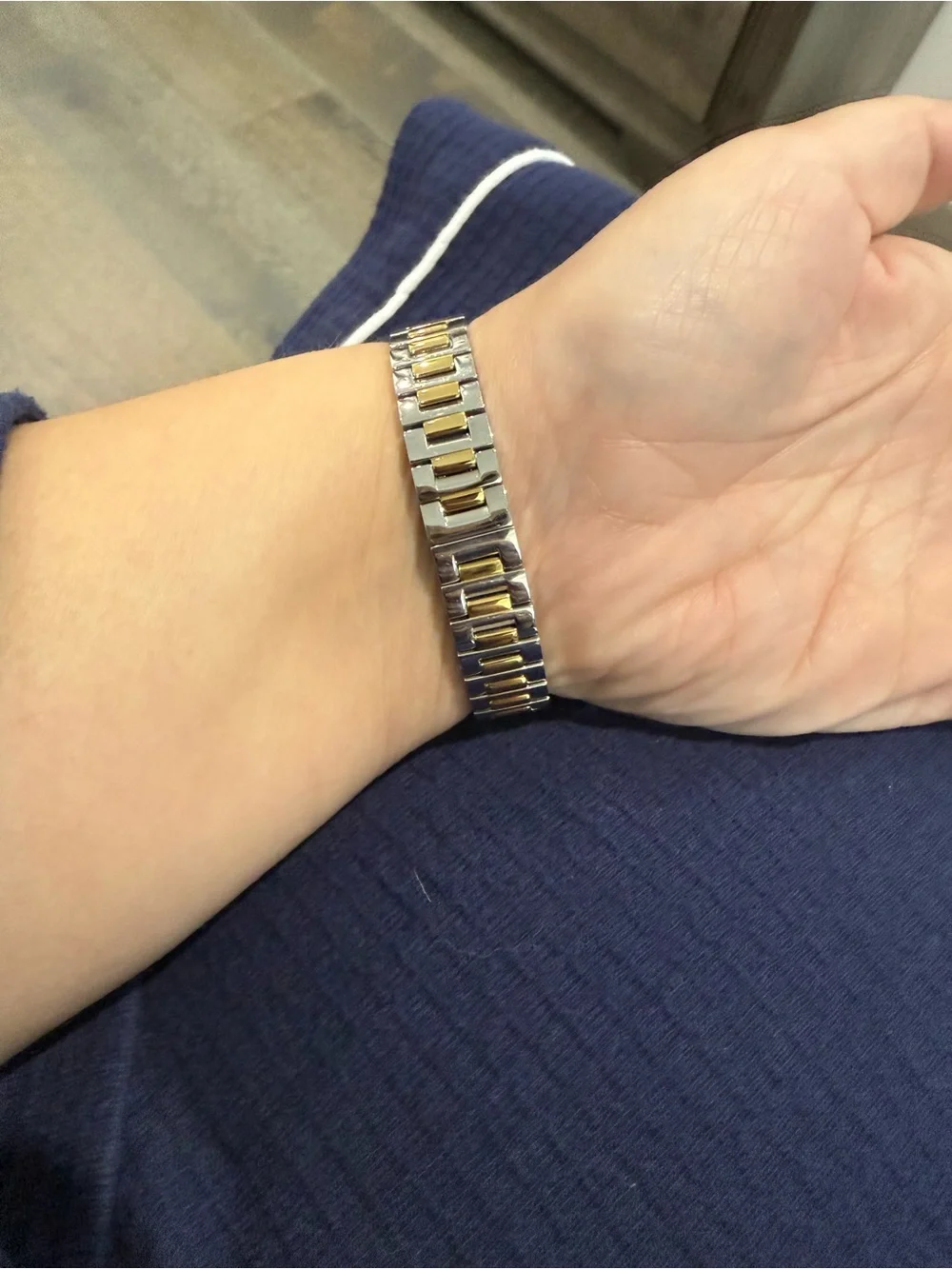 Bulova Silver and Gold Tonneau Dress Watch